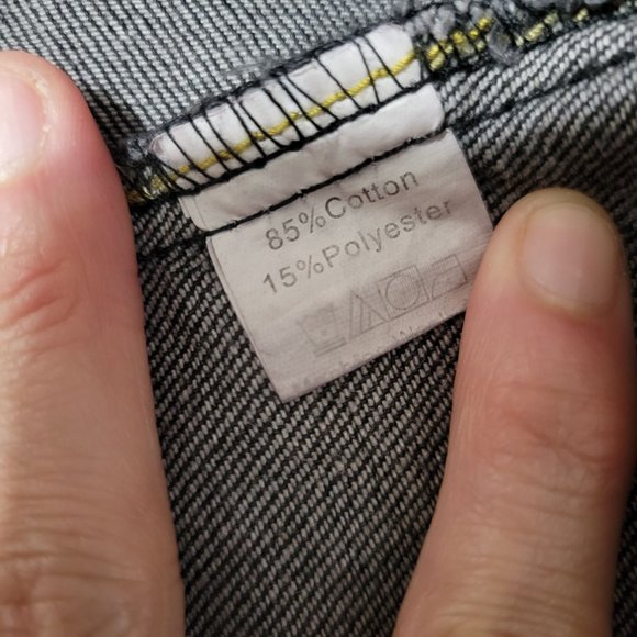 Fashionemoji Silver Studded Black Cropped Denim Jacket Women's Size Small 1066 - Picture 4 of 5